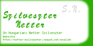 szilveszter netter business card